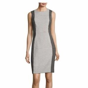 Calvin Klein Geometric Contrast Sheath Dress 6